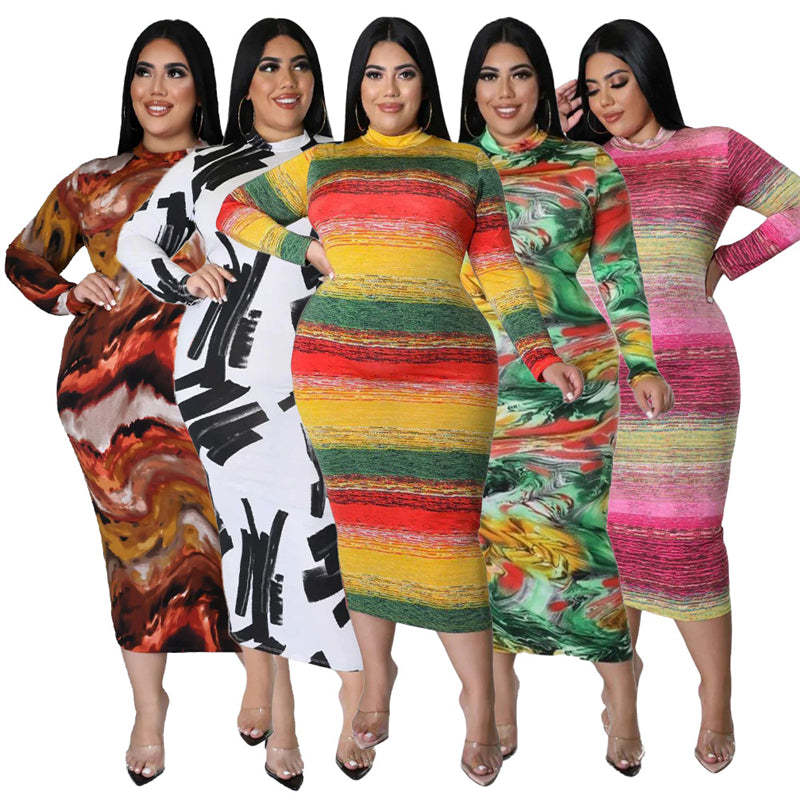 Women Sexy Long Plus Size Women's Sweater Maxi Dress