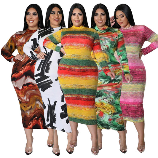 Women Sexy Long Plus Size Women's Sweater Maxi Dress