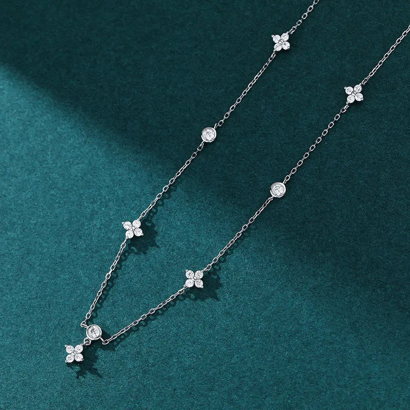 Sterling Silver Flower Necklace -Accessories Gifts