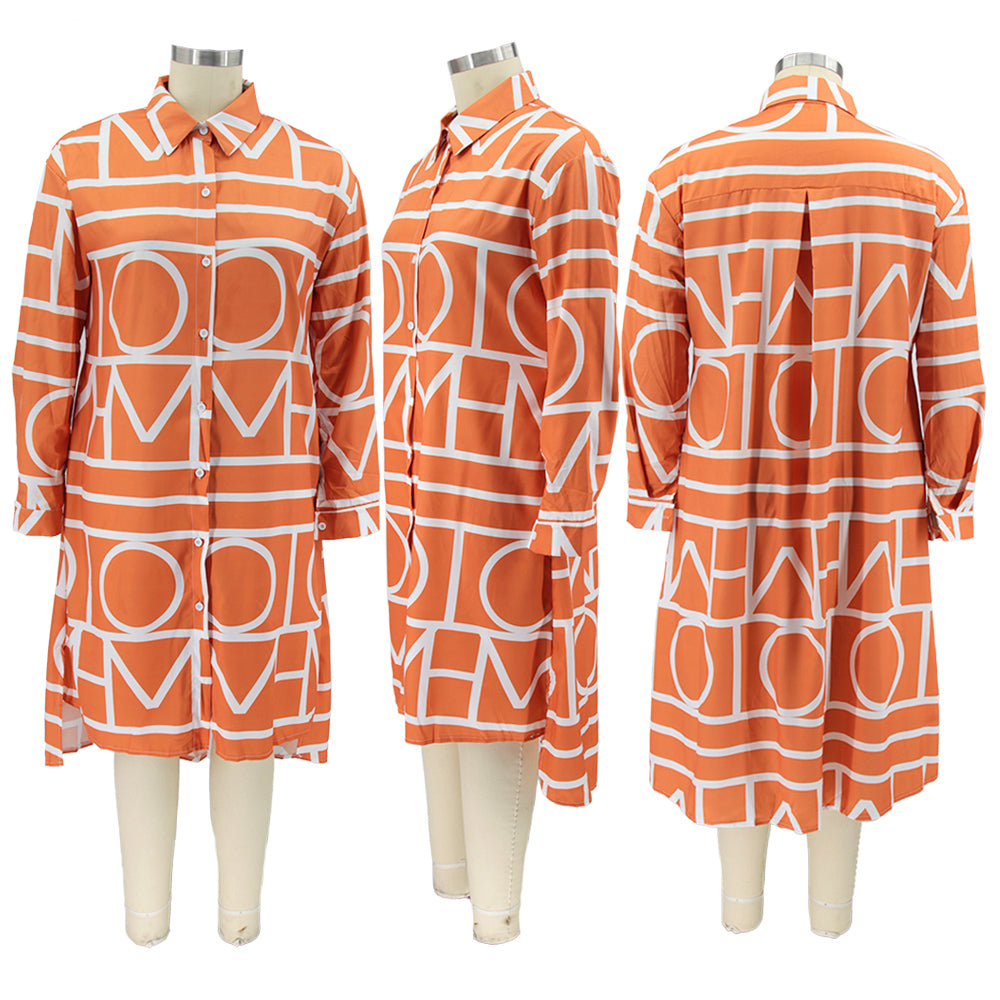 LSCURVES Women Printed Shirt Dress New