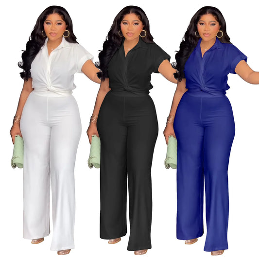 LS Curves Plus Size Women's Casual Printed  2 Piece Pant Set