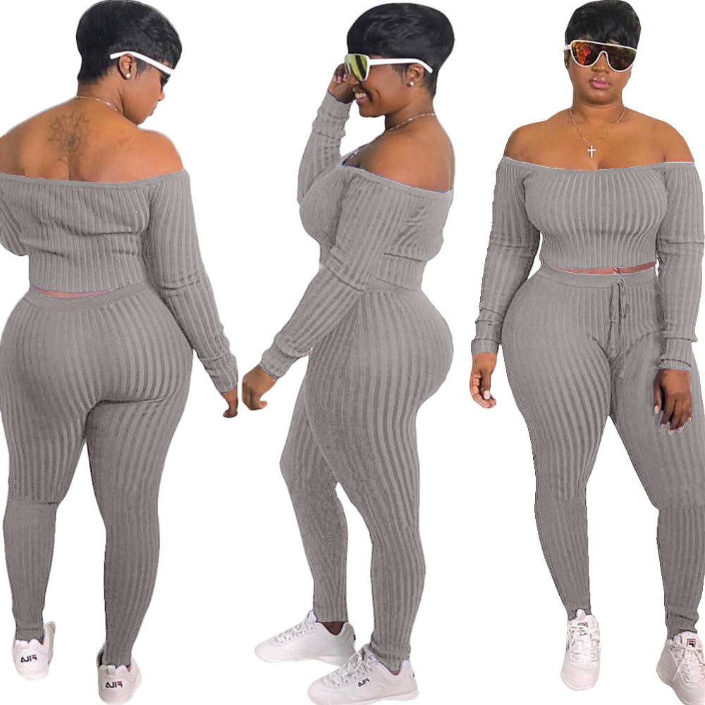 New Arrivals LS Curves Sweater Women's Plus Size Sets