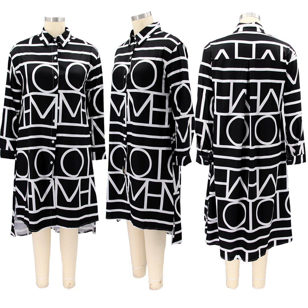 LSCURVES Women Printed Shirt Dress New