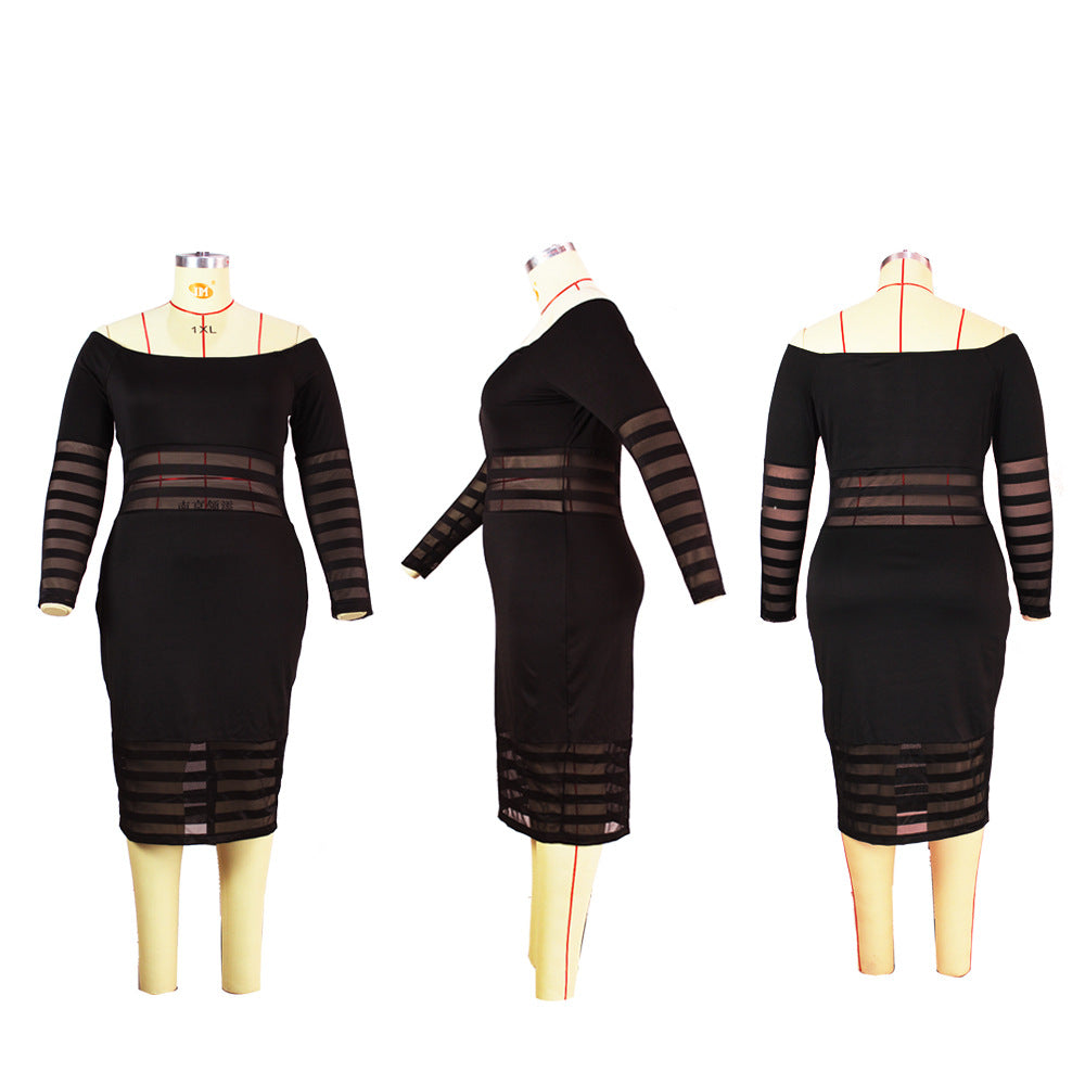 LSCurves Sexy Mesh Dress Plus Size Women's Dresses