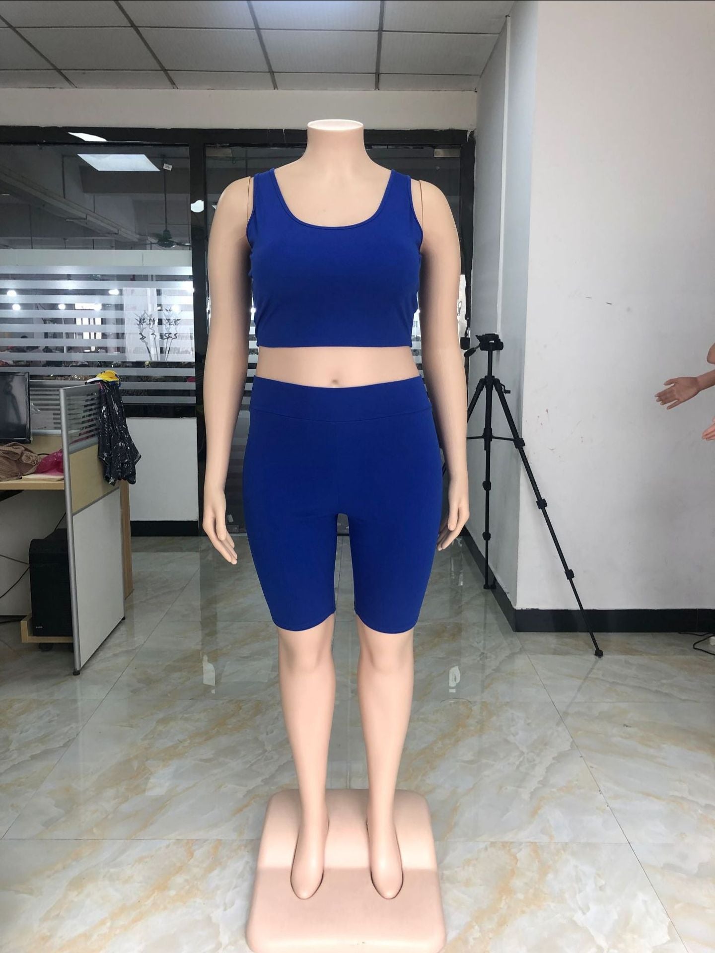 LS Curves  Solid Shorts Plus Size Women Sets