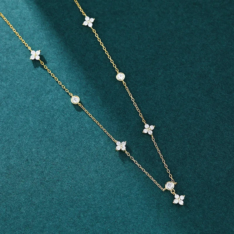 Sterling Silver Flower Necklace -Accessories Gifts